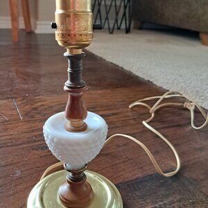 Hobnail milk glass lamps